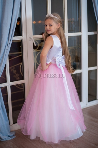Платье "Фея", цвет белый с розовым