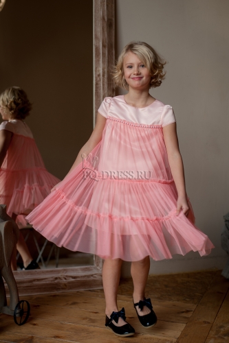 Платье нарядное для девочки арт. ИР-1703, цвет розовый персик