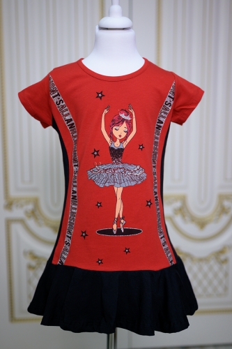 Платье-туника "Балеринка", цвет красный