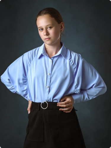 Школа | Блуза подростковая, цвет: голубой