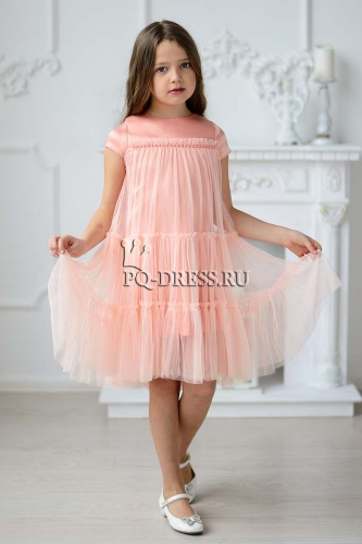 Платье нарядное для девочки арт. ИР-1703, цвет светлый персик