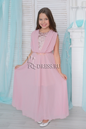 Платье нарядное для девочки арт. ИР-1701, цвет розовая пудра