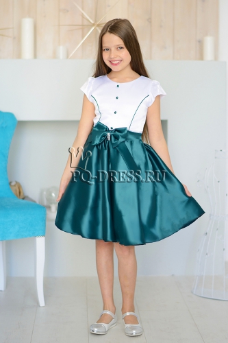 Платье нарядное для девочки арт. ИР-036-1, цвет изумруд