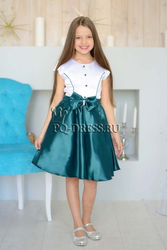 Платье нарядное для девочки арт. ИР-036-1, цвет изумруд