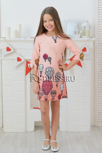 Платье нарядное для девочки арт. ИР-1801, цвет розовый/воздушный шар