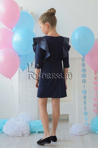 Платье нарядное для девочки арт. ИР-1802, крылышки, цвет темно-синий