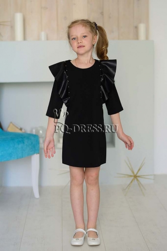 Платье нарядное для девочки арт. ИР-1802, крылышки, цвет черный