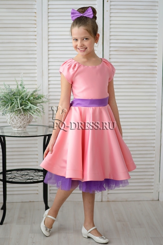 Платье нарядное для девочки арт. ИР-1803, цвет розовый/сирень
