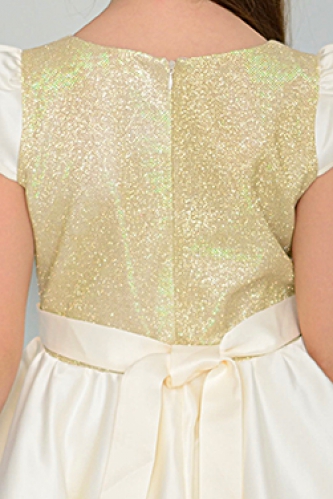 Платье нарядное арт.ГБ-4, тафта/люрекс, цвет ваниль