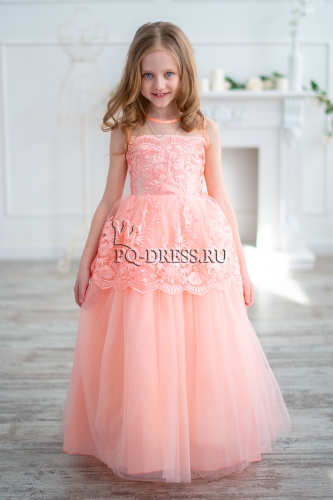 Платье "Золушка", цвет персик