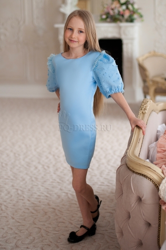 Платье нарядное для девочки арт. ИР-2004, цвет голубой