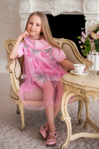 Платье нарядное для девочки арт.2012, цвет розовый