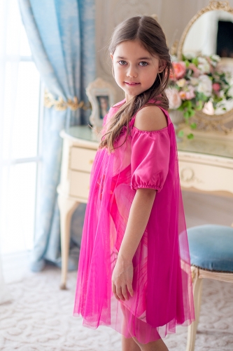 Платье нарядное для девочки арт.2012, цвет малина