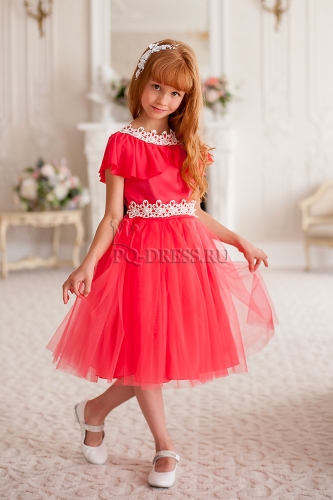 Платье нарядное для девочки арт. ИР-1624, цвет арбуз