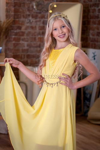 Платье нарядное для девочки арт. ИР-1701, цвет желтый
