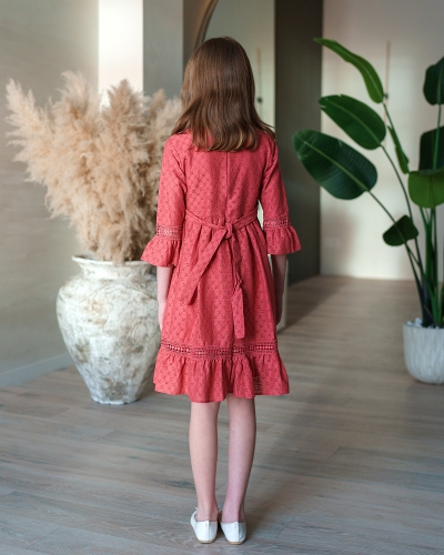 Платье арт.2059, цвет кирпично-красный