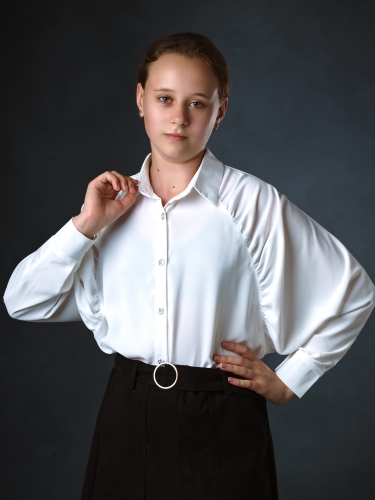 Блуза подростковая, цвет: белый