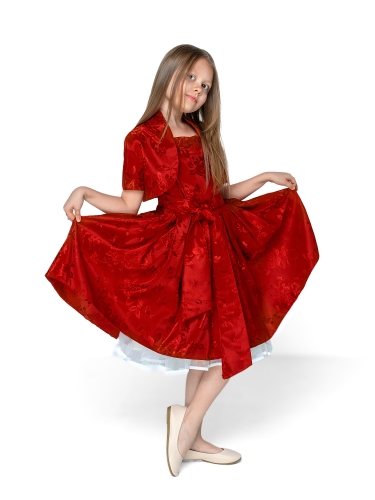 Платье с болеро "Принцесса", цвет темно-красный