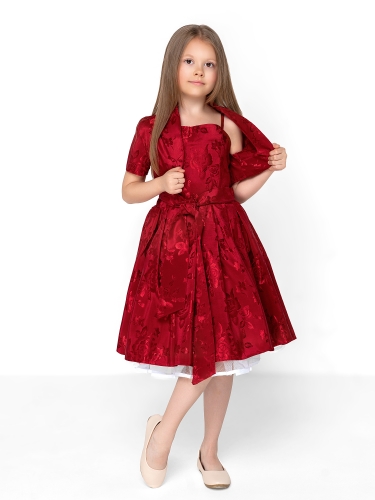 Платье с болеро "Принцесса", цвет темно-красный