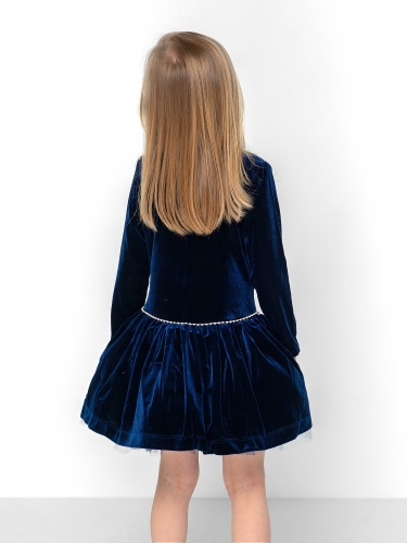 Платье нарядное Велюр, цвет темно-синий