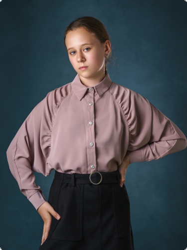 Школа | Блуза подростковая, цвет: пудра